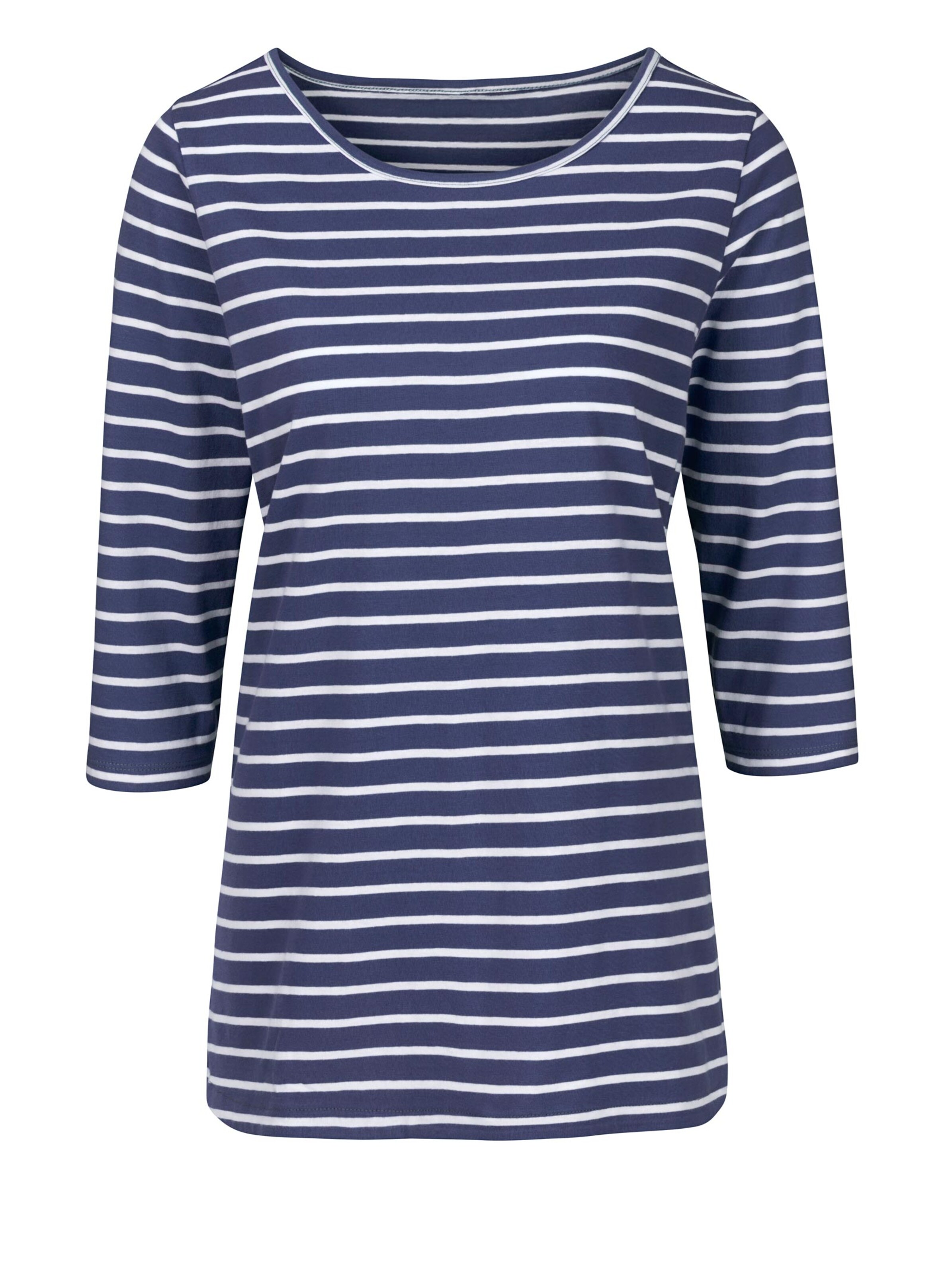 Longshirt - marine-geringelt