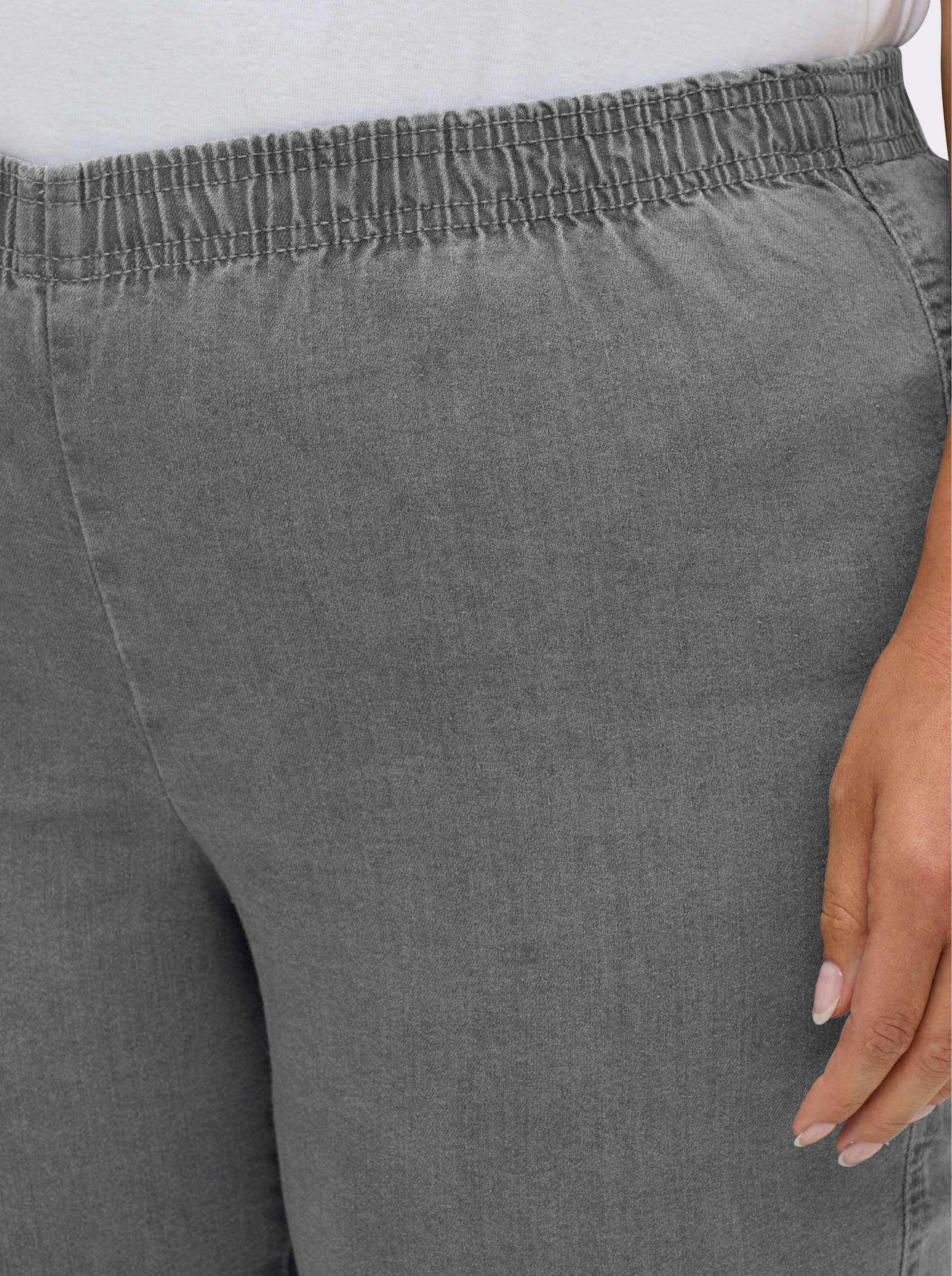 Stretch-Jeans mit Rundum-Dehnbund - grey-denim