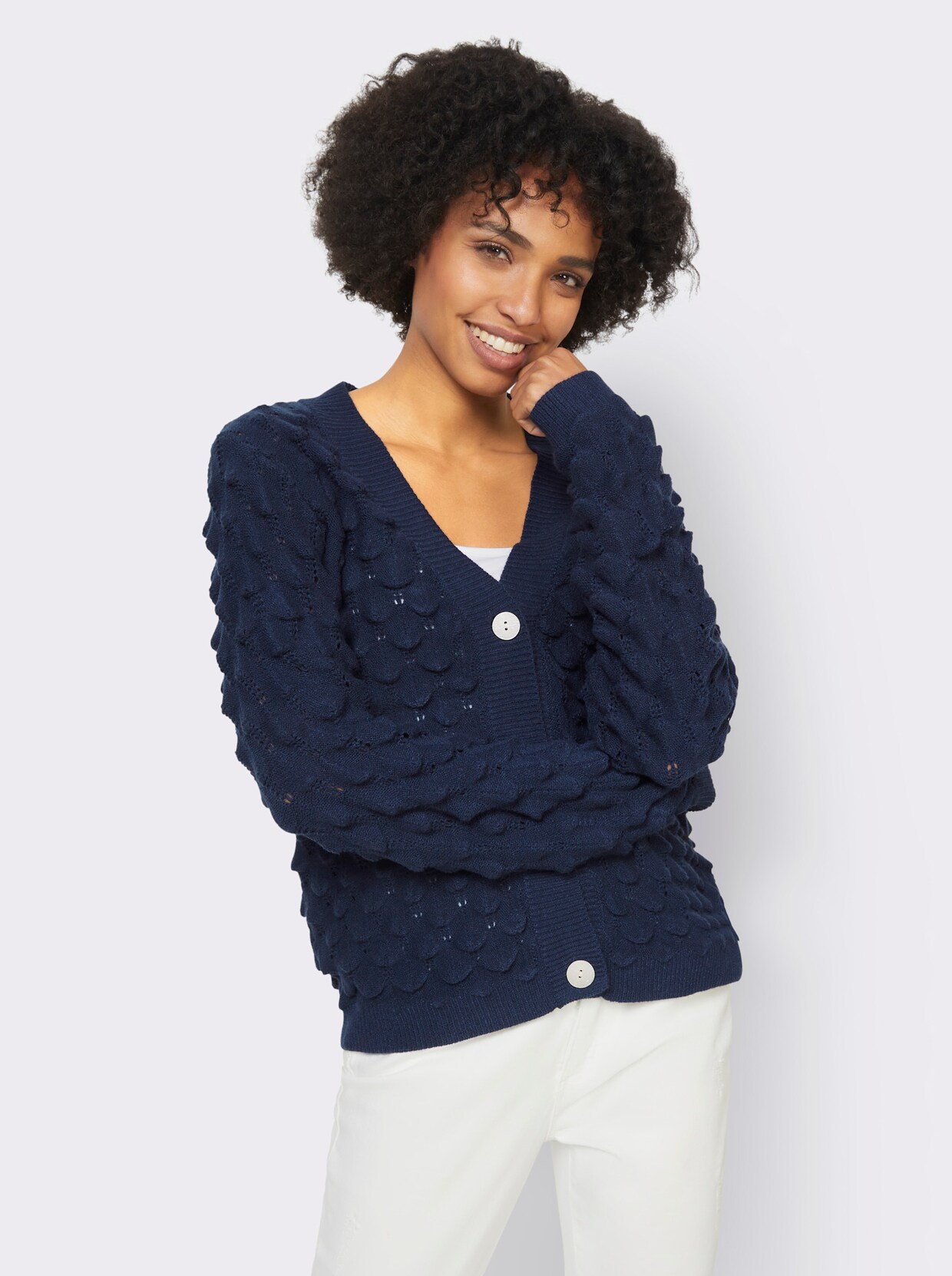 heine Strickjacke - marine