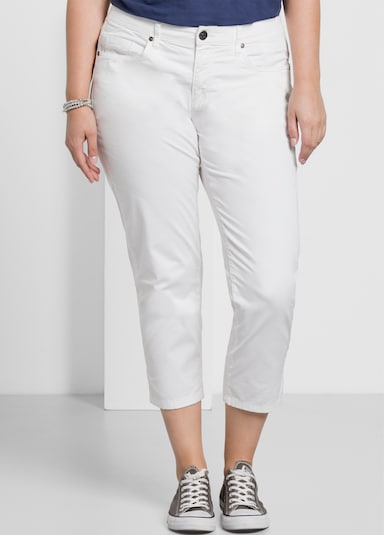 sheego 7/8-Hose in schmaler Form, aus Twill - weiss