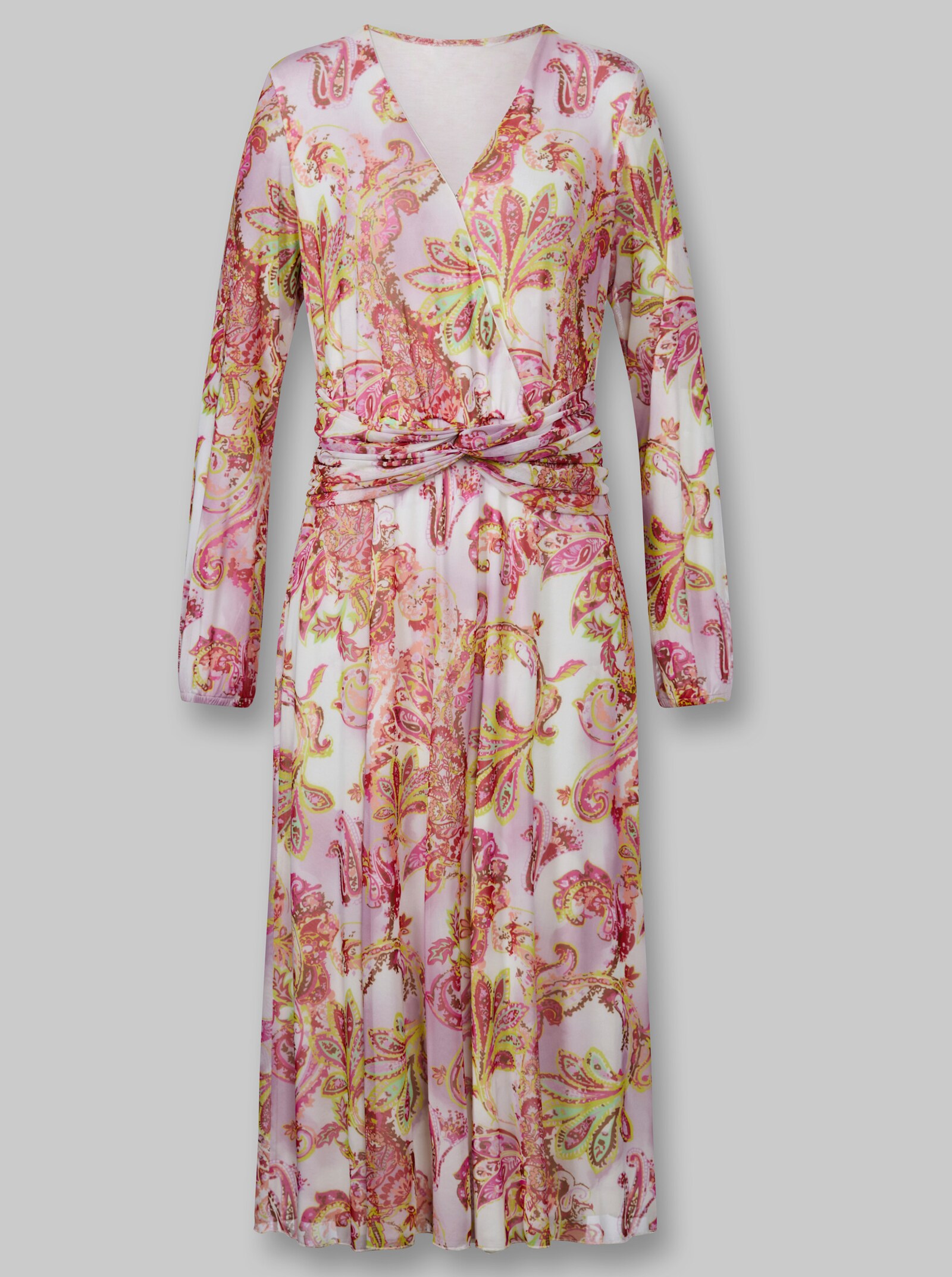 heine Druckkleid mit transparenten Ärmeln - orchidee-ecru-bedruckt