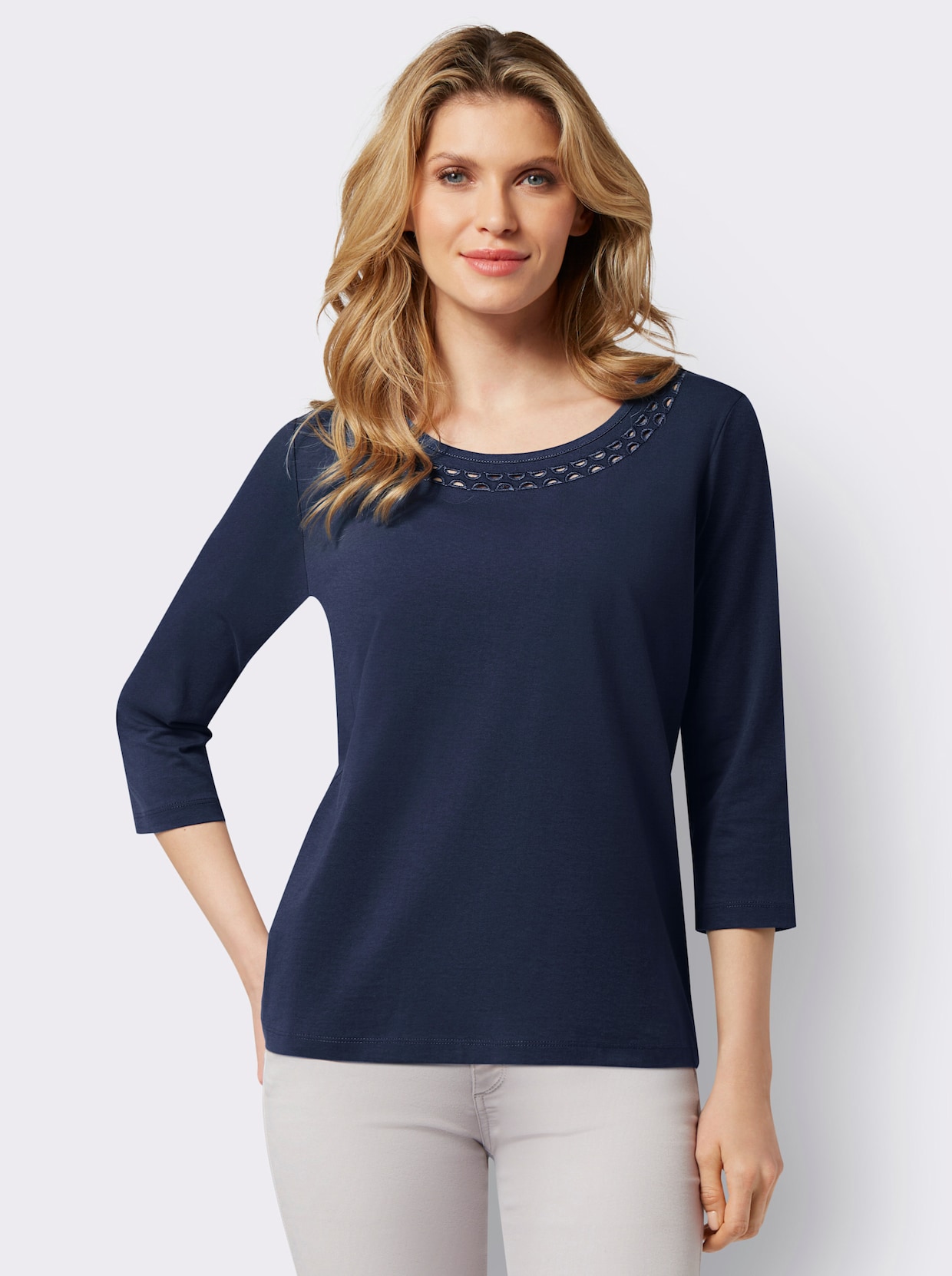 Shirt met 3/4-mouw - marine