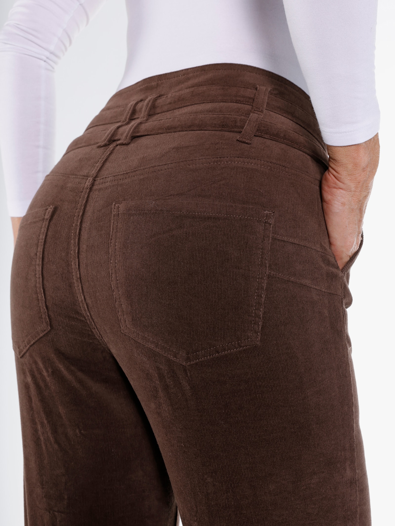 heine Cordhose mit hohem Bund - schoko