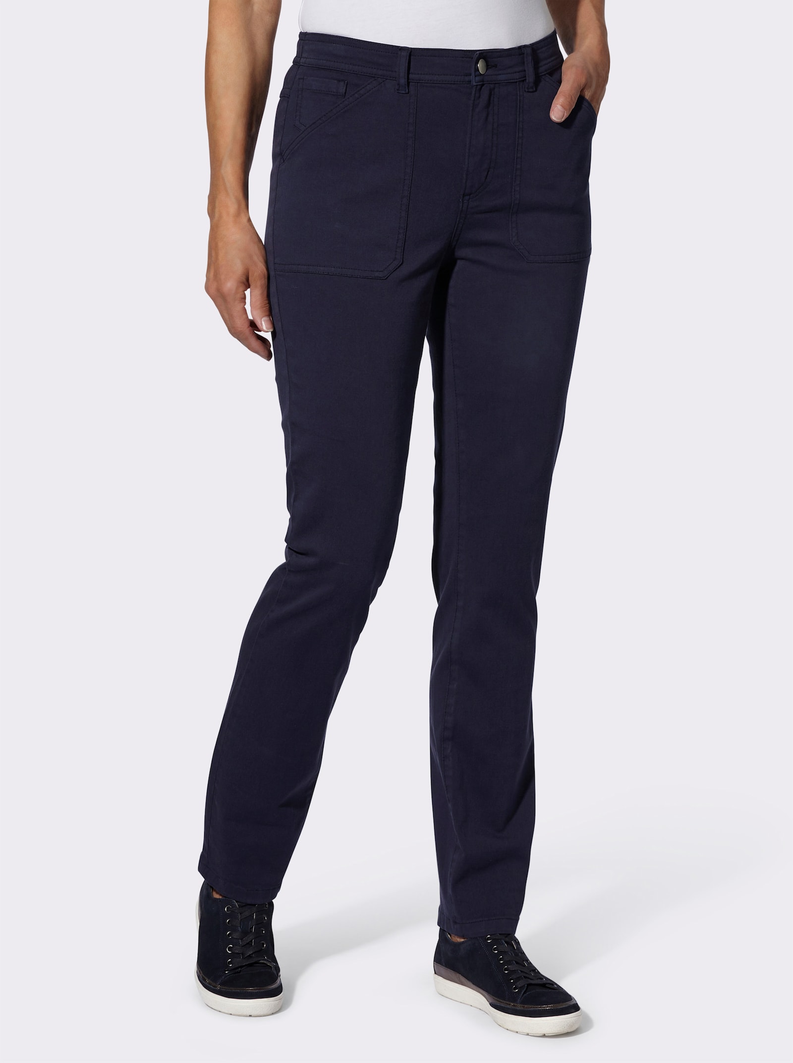Stretch-Hose mit aufgesetzten Taschen - marine