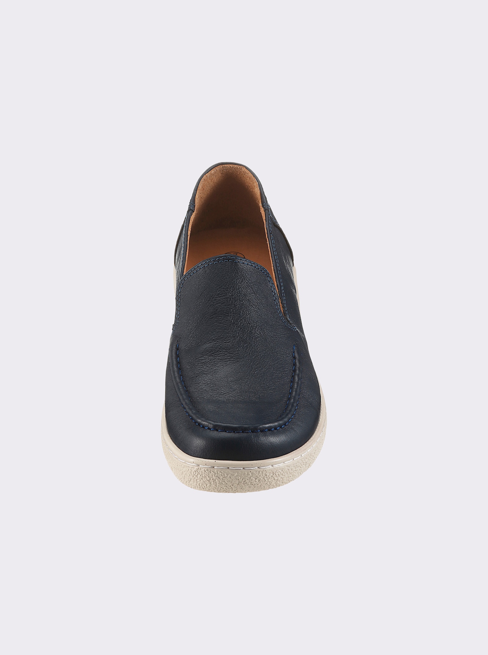 Loretta Slipper aus Leder, weich gepolstert - jeansblau