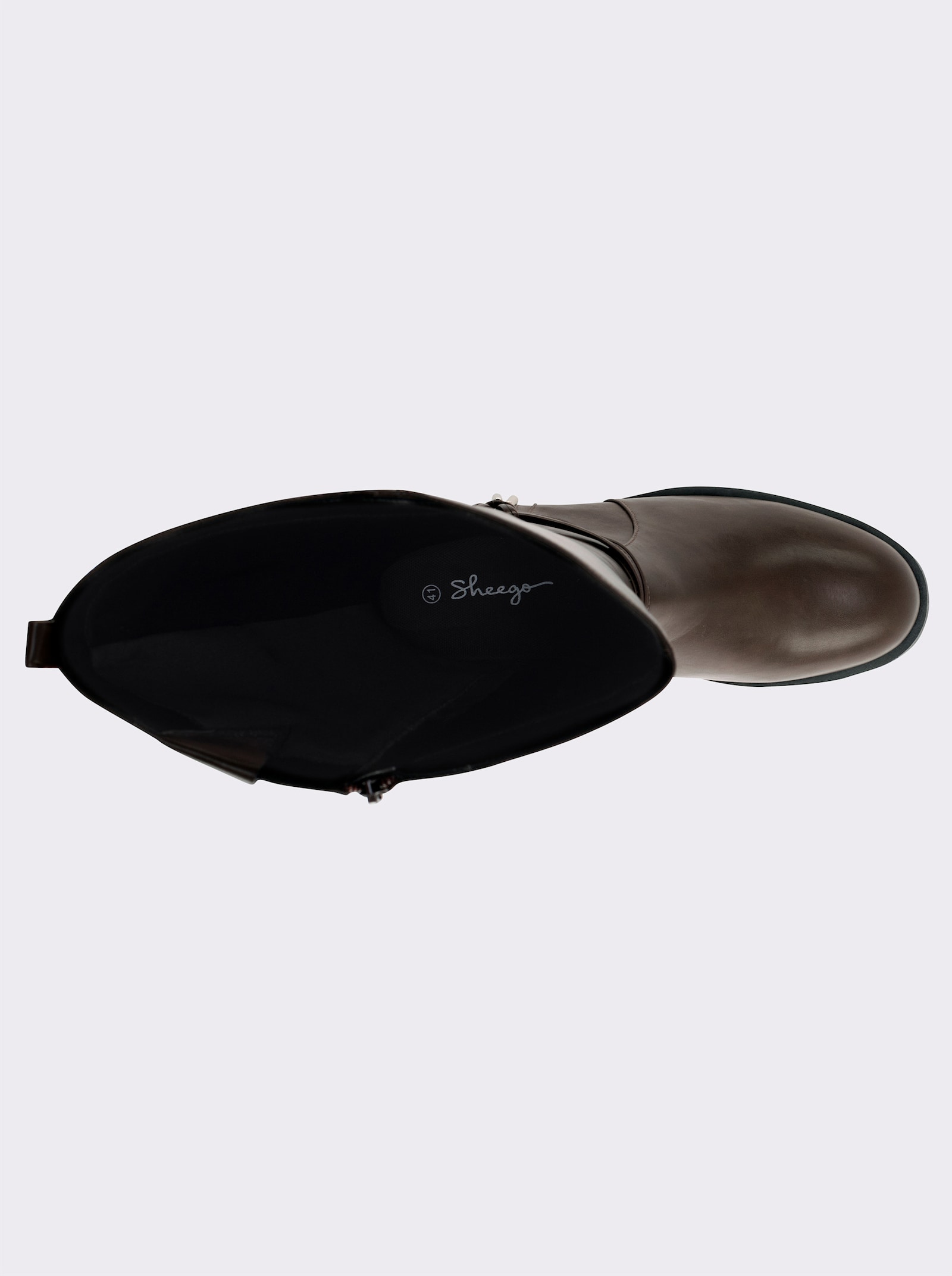 sheego Weitschaftstiefel mit Stretcheinsatz - schoko