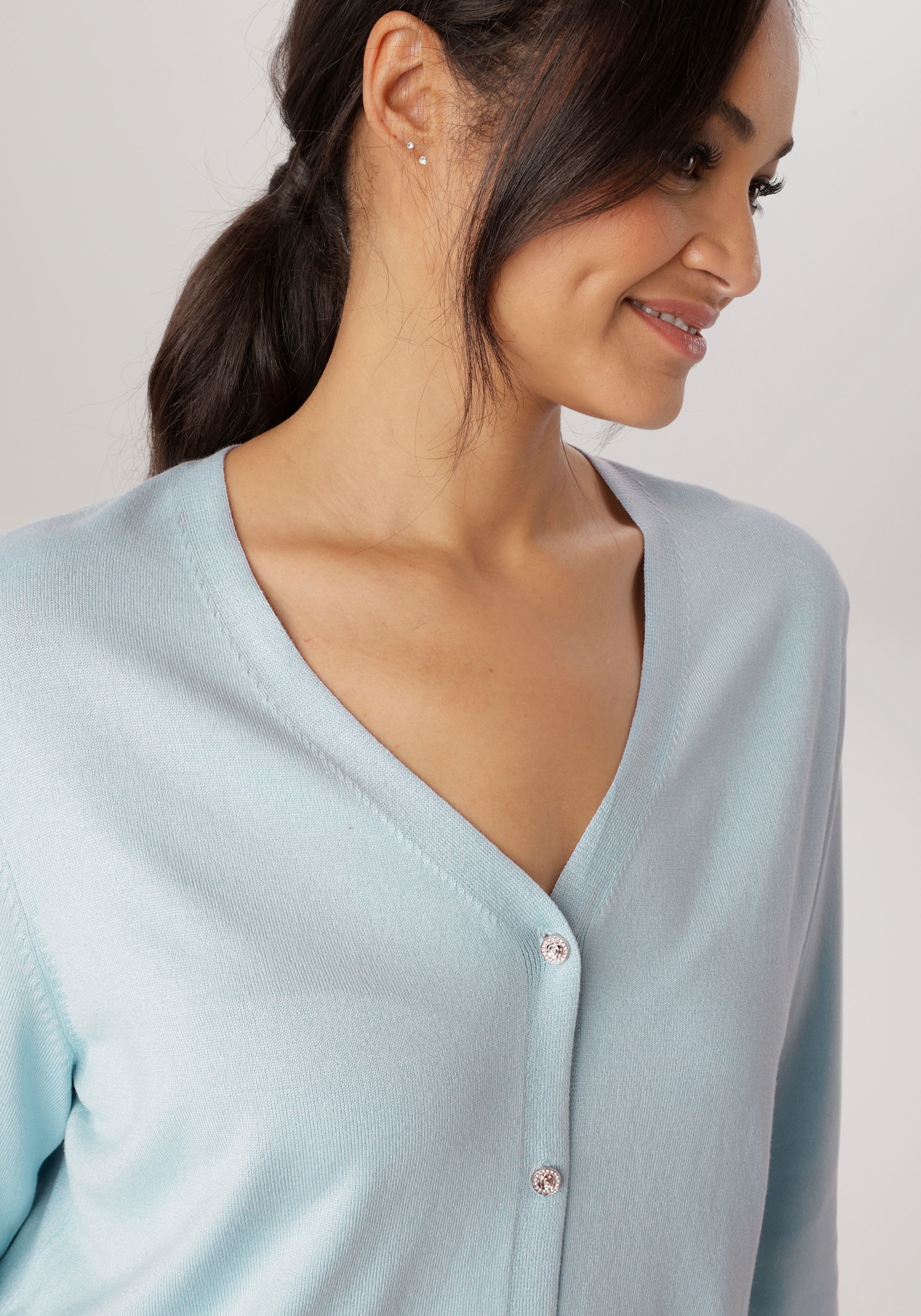 Aniston PLUS Strickjacke - hellblau