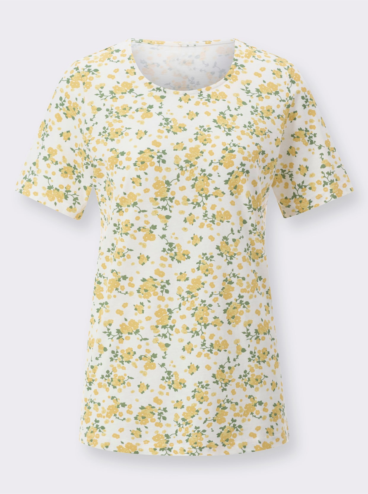 Shirt met korte mouwen - ecru/citroen bedrukt