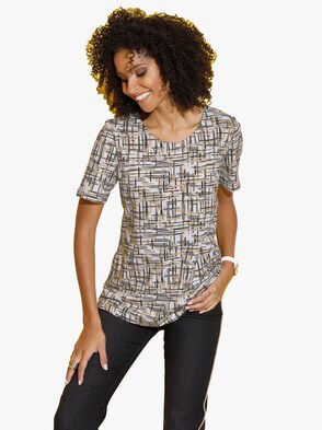 Shirt - beige-bedruckt