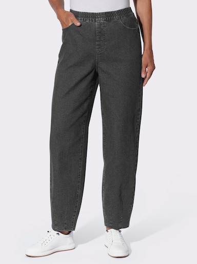 Schlupfjeans Mom-Schnitt mit weiteren Oberschenkeln - grey-denim