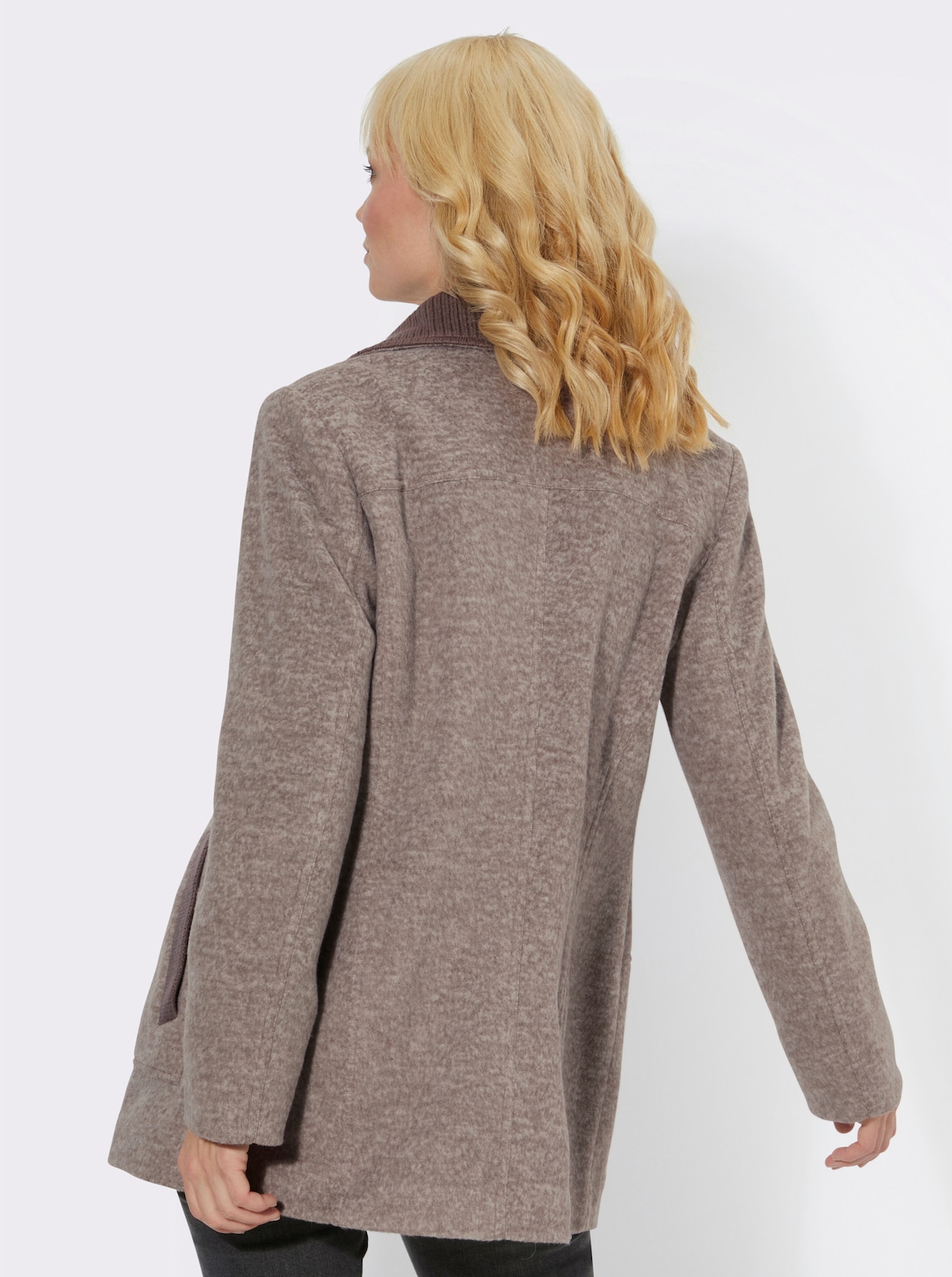 Longjacke - taupe-meliert