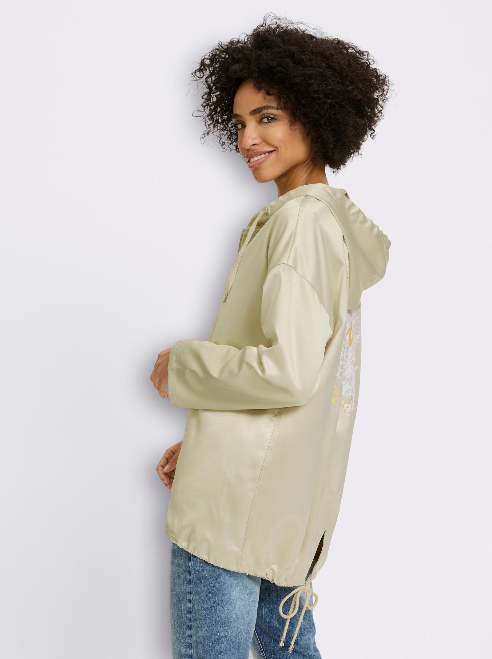 heine Blusenblazer mit Print und Lettering - sand