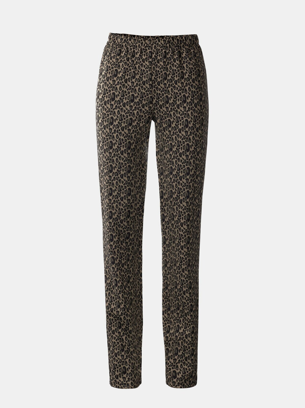 comfortbroek - taupe/zwart gedessineerd