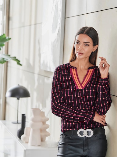 heine Blouse met print - zwart/magenta bedrukt