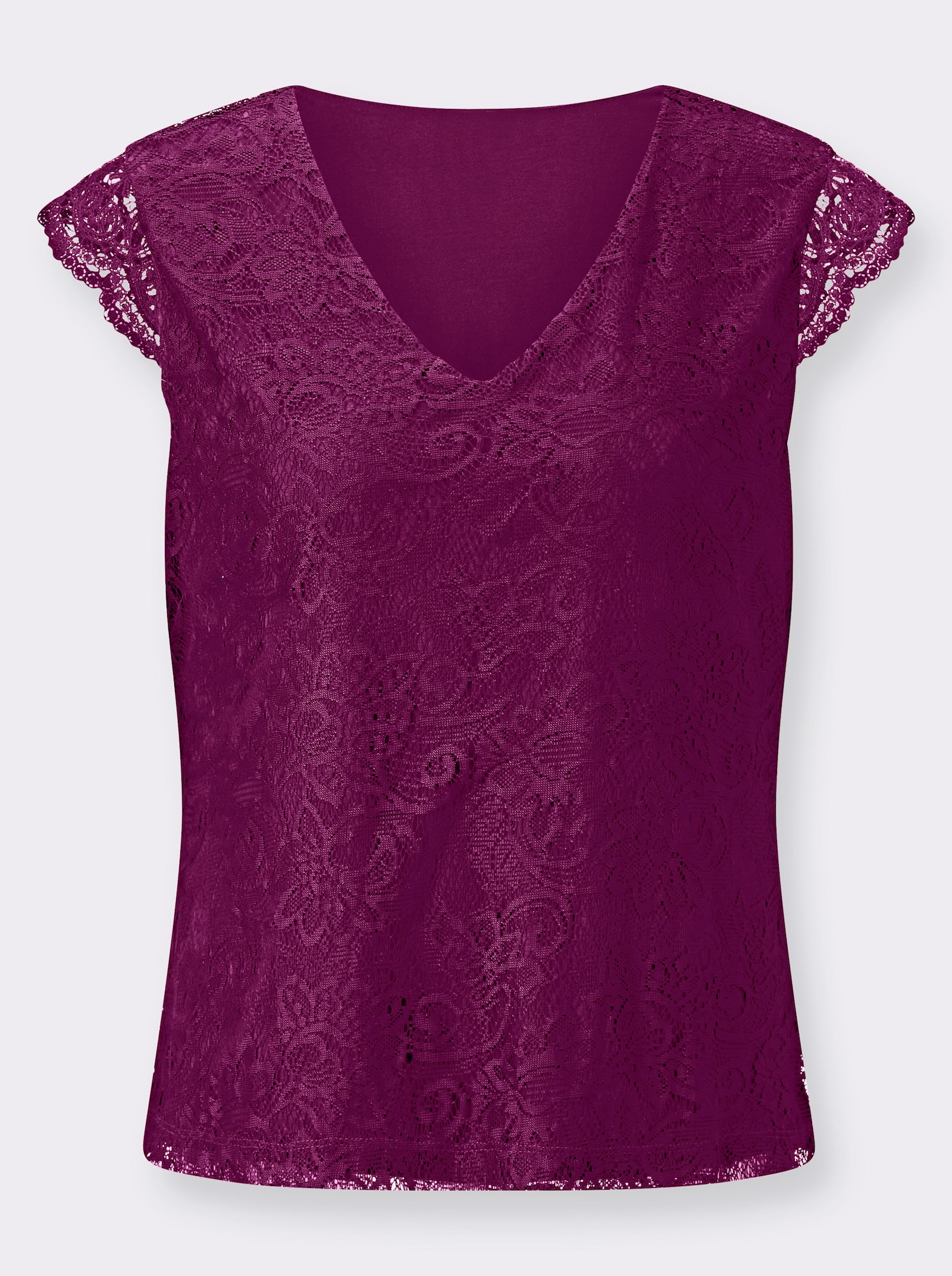Spitzenshirt mit Viskose-Futter - malve