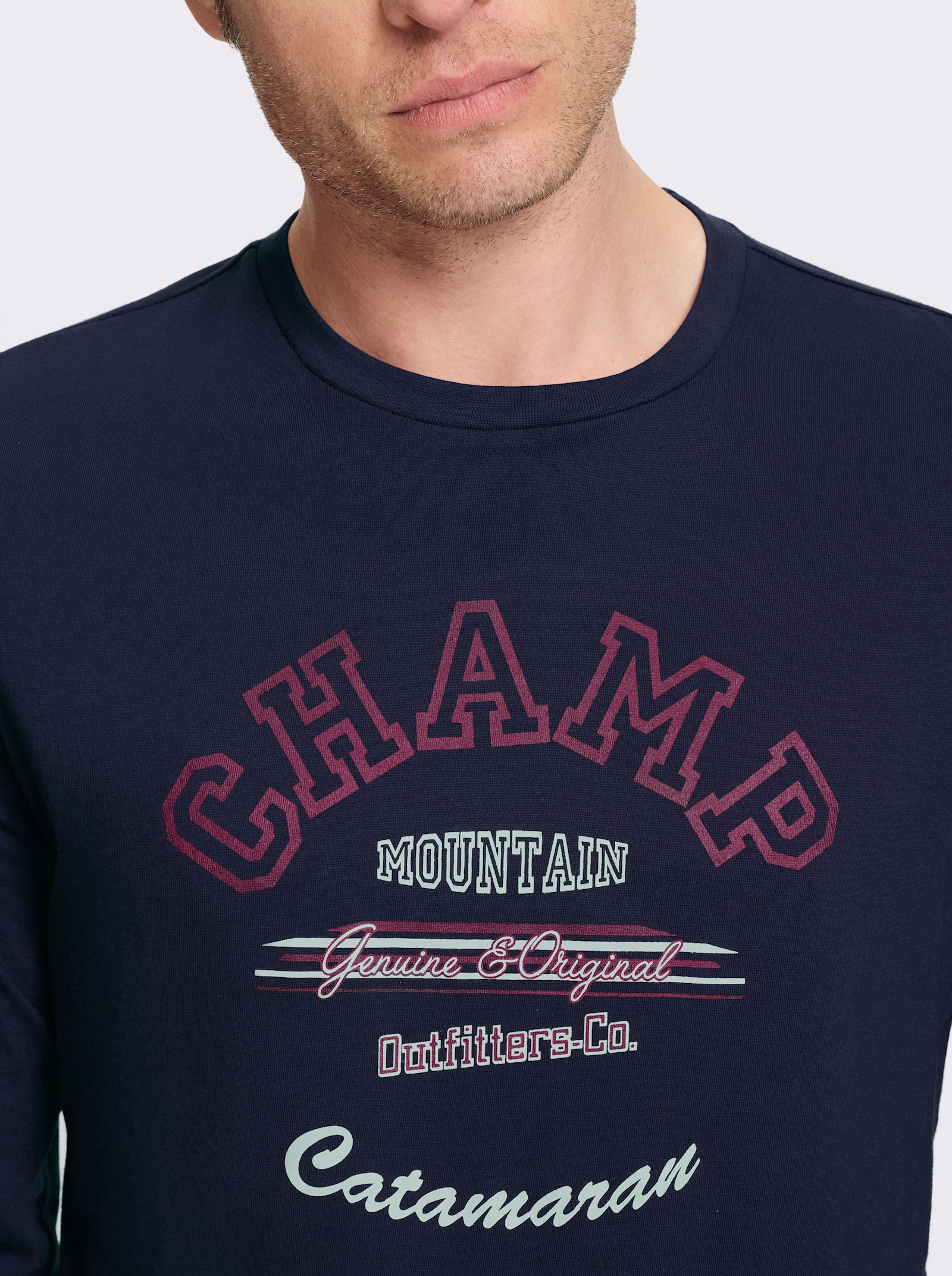 Catamaran Langarmshirt - marine-bedruckt