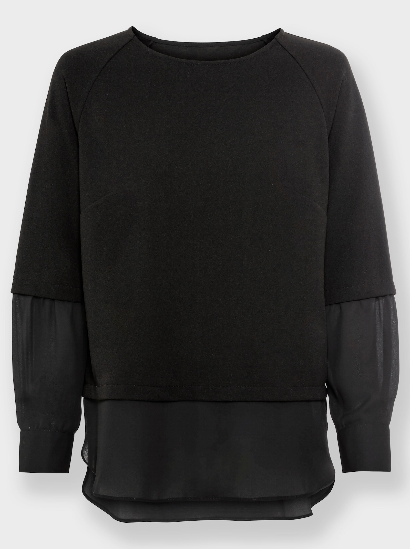 heine Langarmbluse in 2-in-1-Optik - schwarz