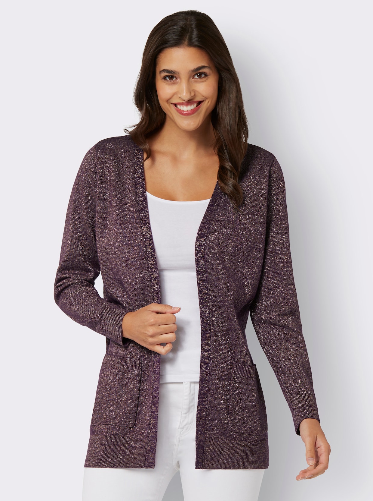 Longstrickjacke - traube