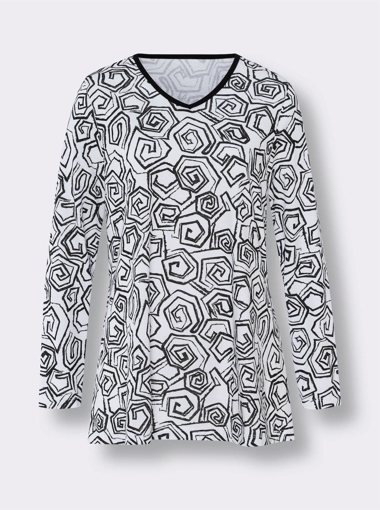 Schlafanzug - weiß-schwarz-bedruckt
