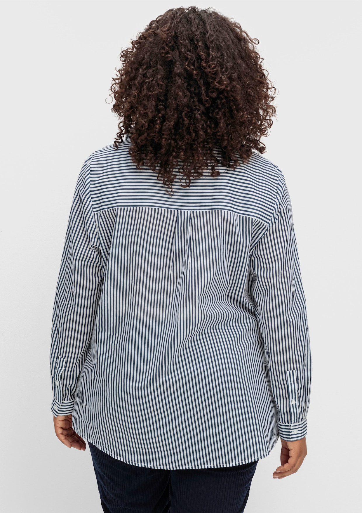 Gestreifte Bluse in Tunikaform - marine-gestreift