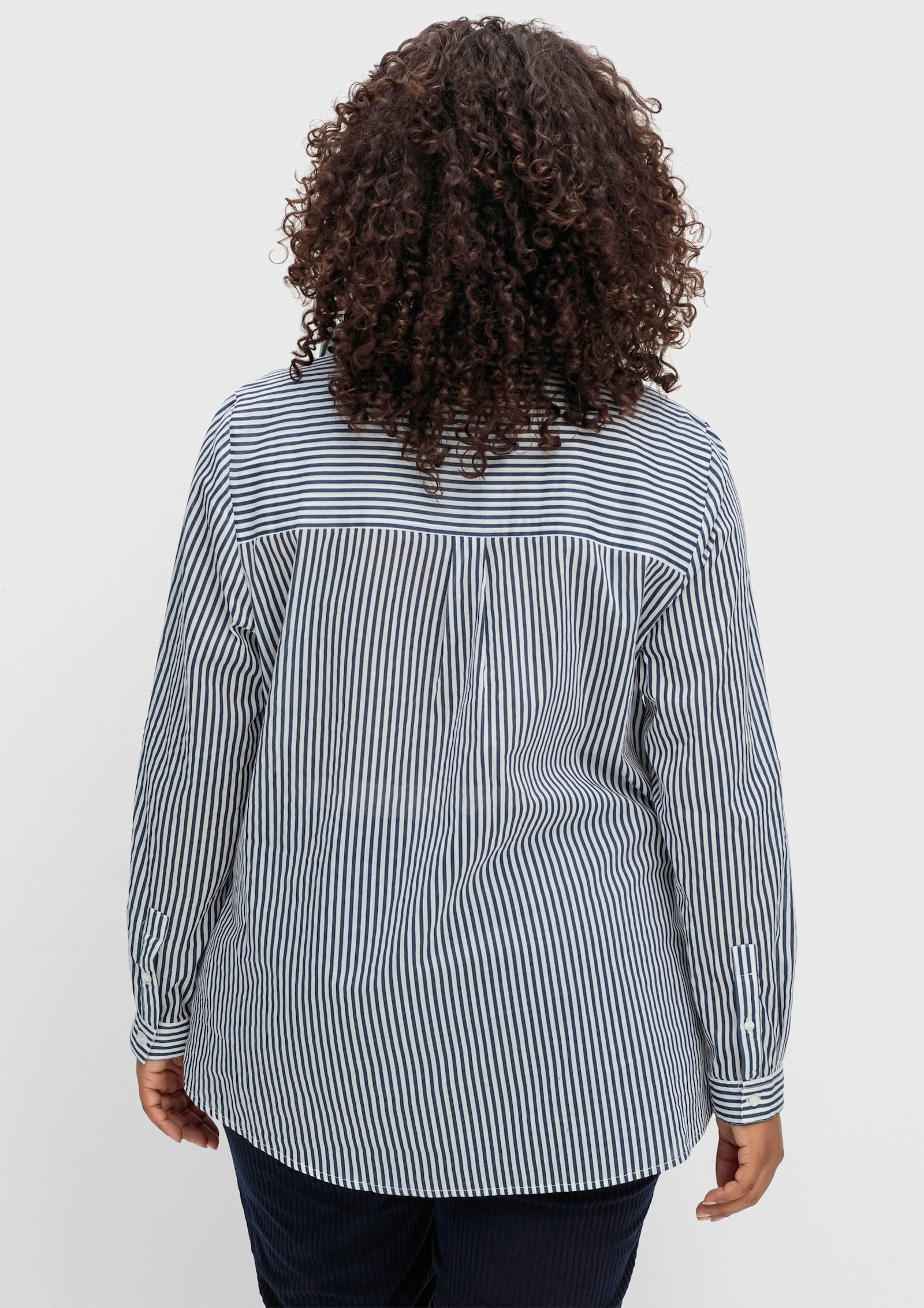 Gestreifte Bluse in Tunikaform - marine-gestreift