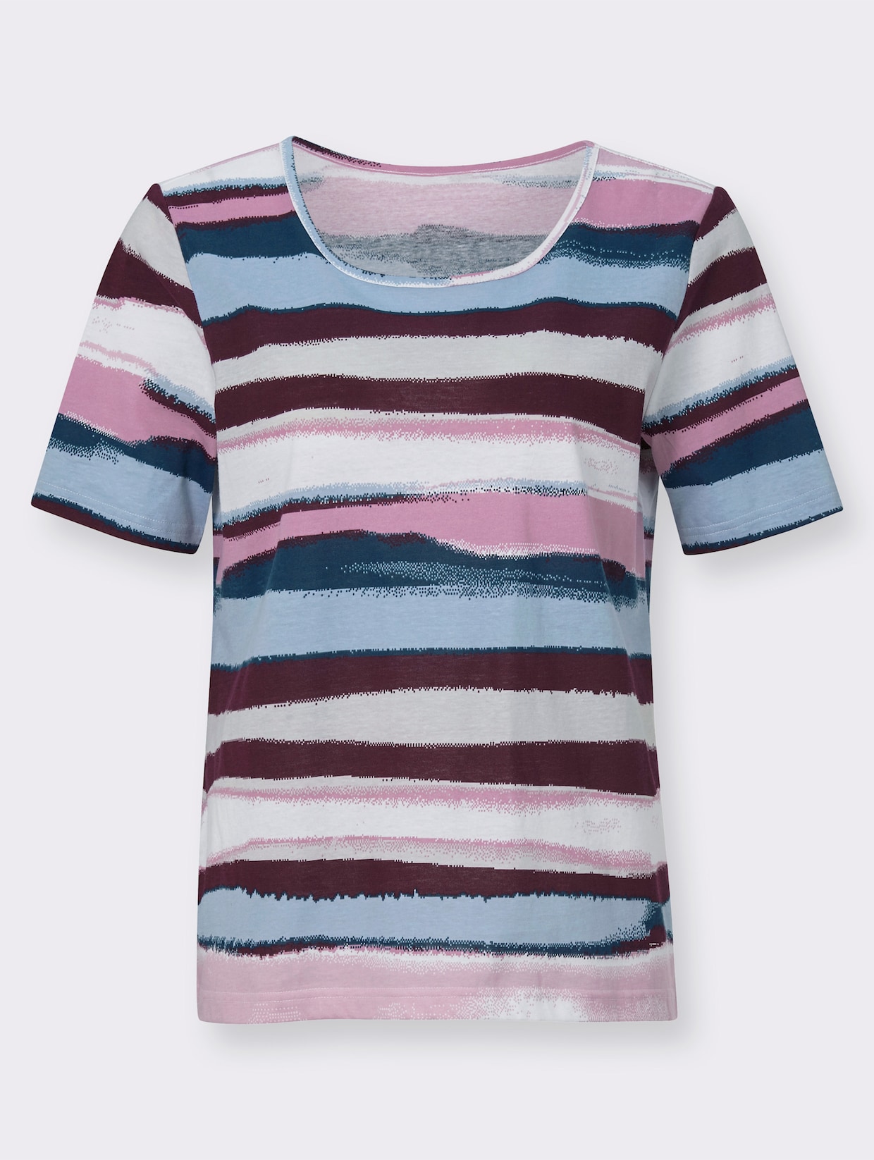 Shirt met korte mouwen - roze/bleu gestreept