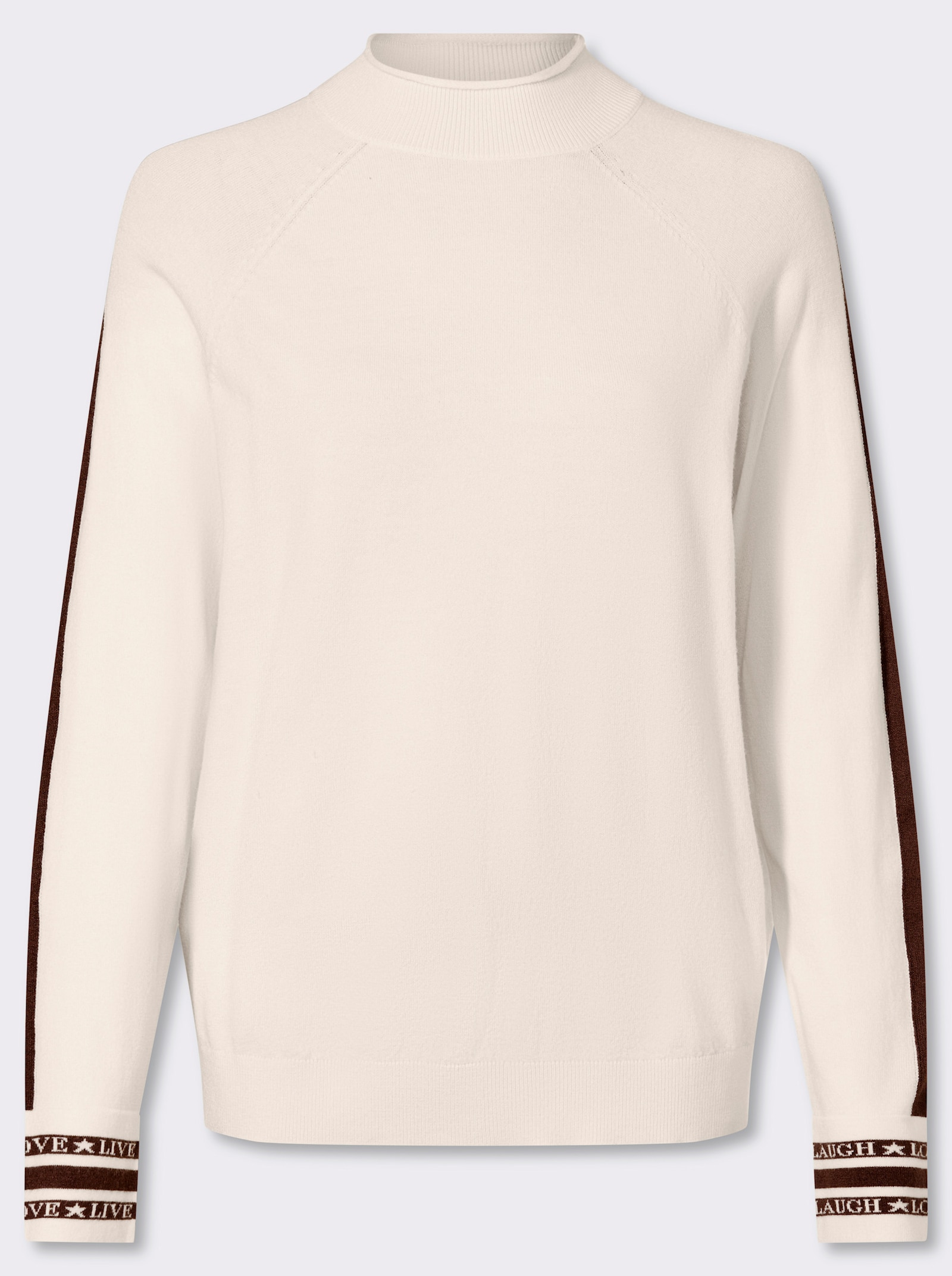 heine Feinstrickpullover mit Kontrast-Akzenten - champagner