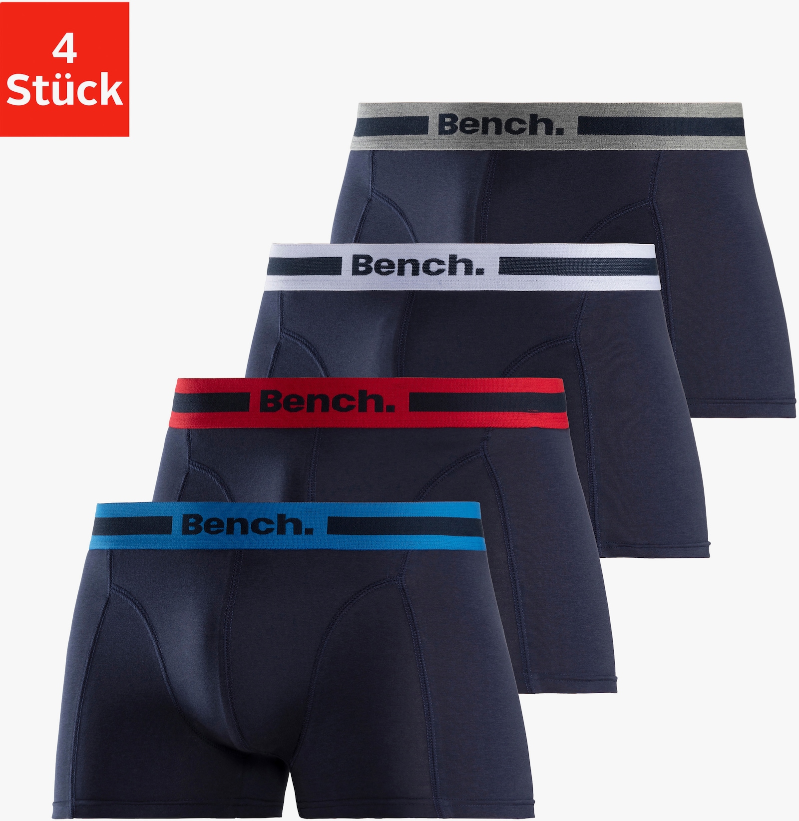 Bench. Boxer - navy/blauw, navy/grijs gemêleerd, navy/rood, navy/wit