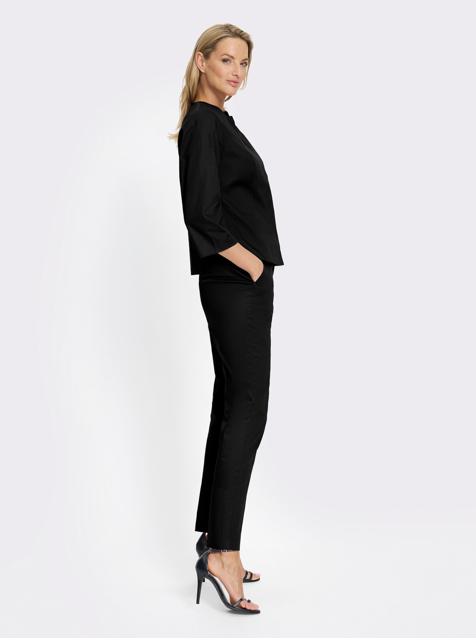 heine Hosenanzug im Baumwoll-Elathan-Mix - schwarz