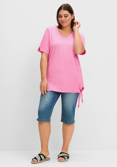 sheego Kurzarmshirt - blumiges pink