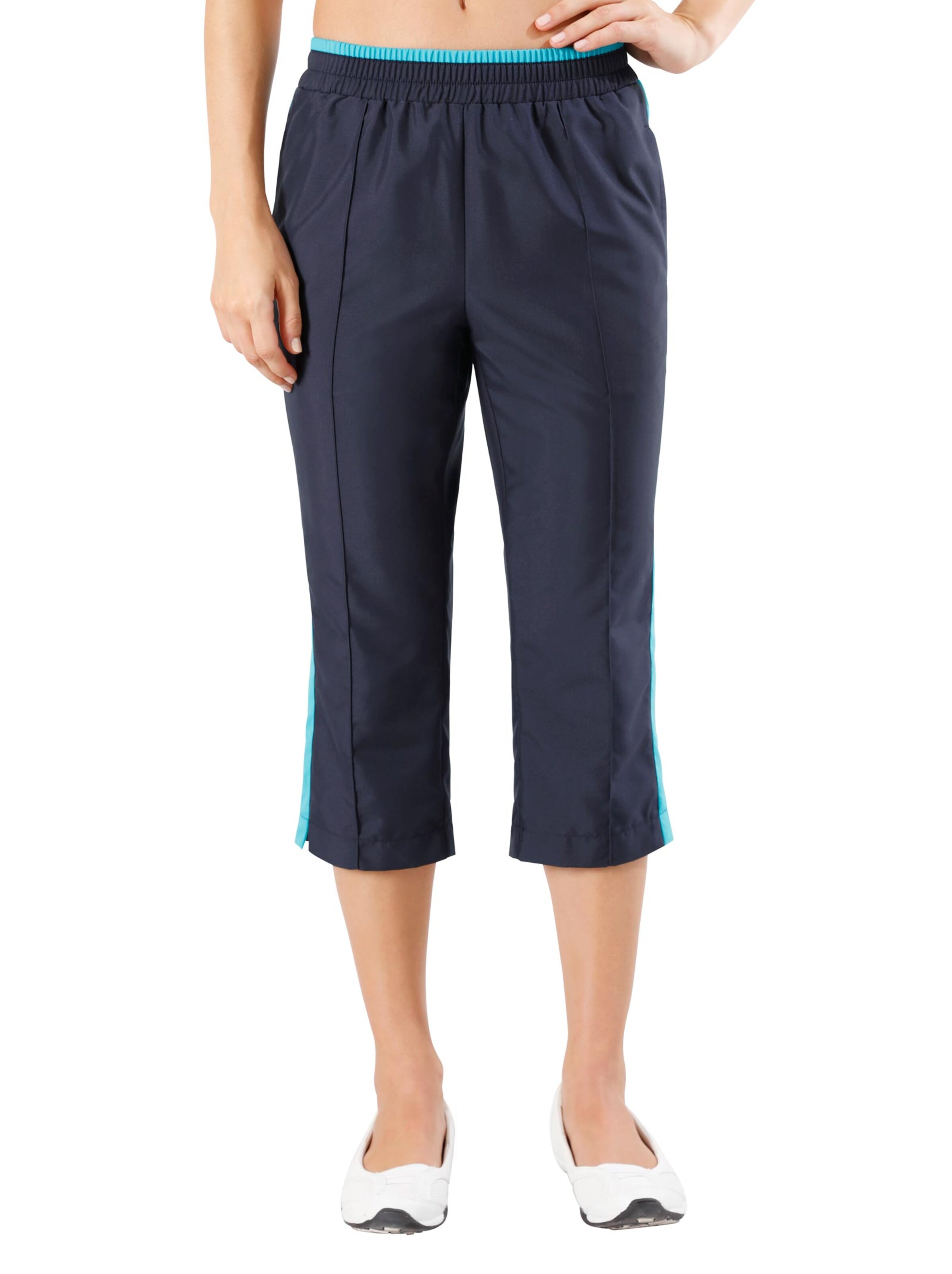 Capri-Freizeithose - marine-türkis