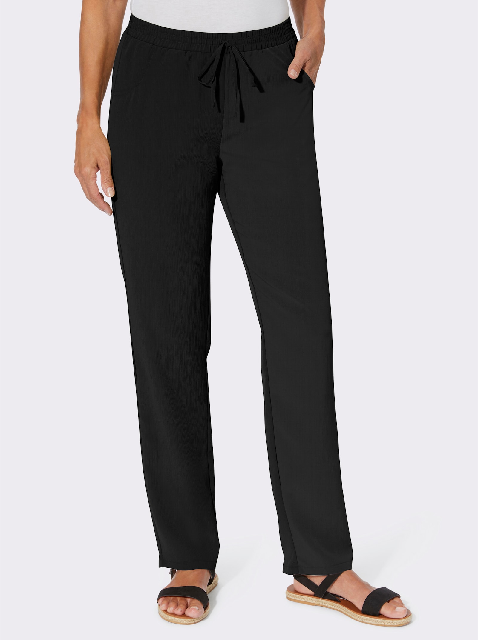 Comfortbroek per 2 stuks - zwart + zwart/wit bedrukt