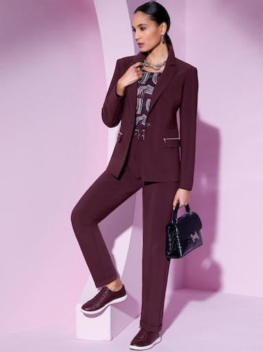 Blazer mit Zier-Reißverschlüssen - burgund