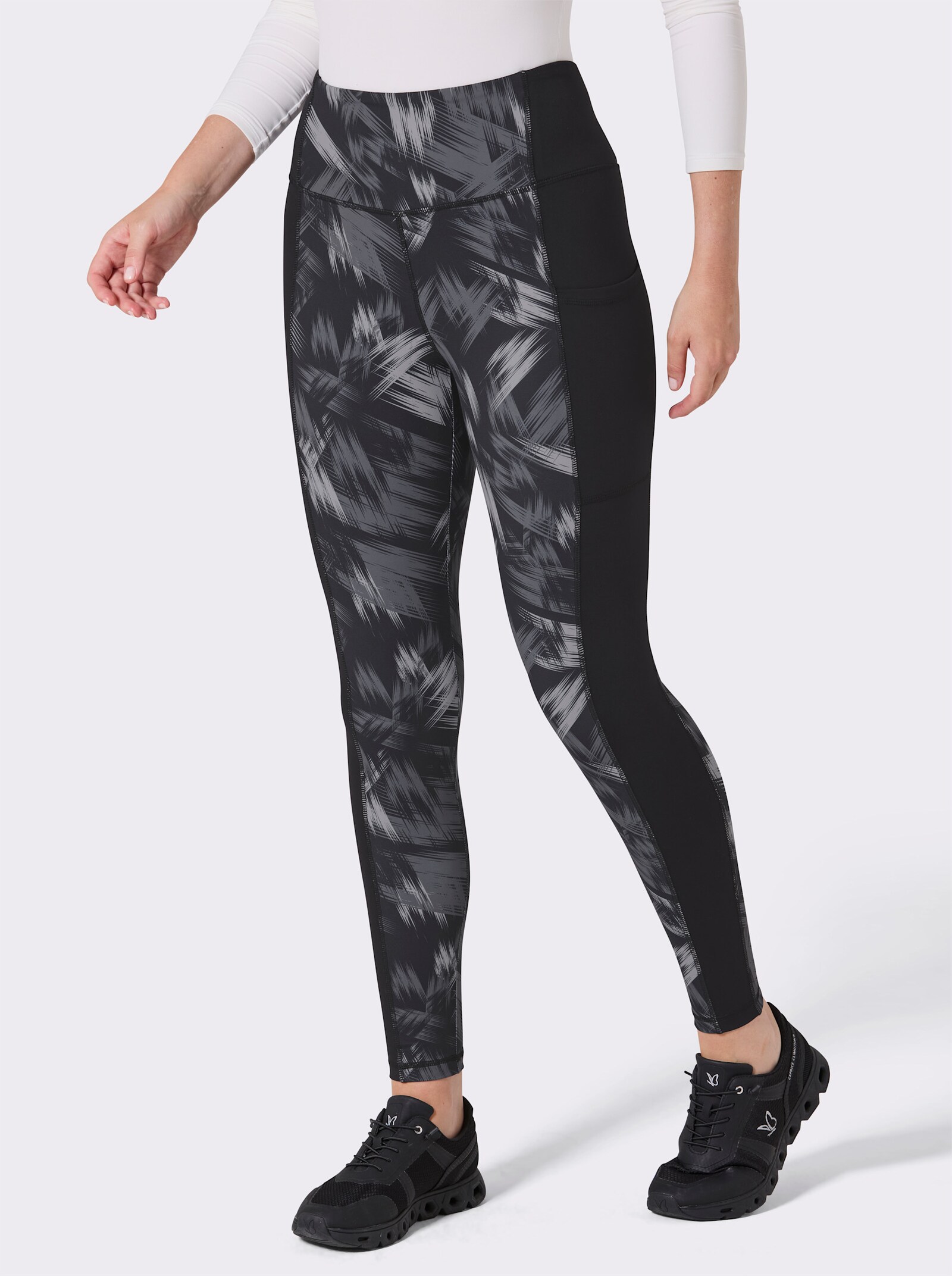 Catamaran Sports Leggings mit Tasche - schwarz-gemustert
