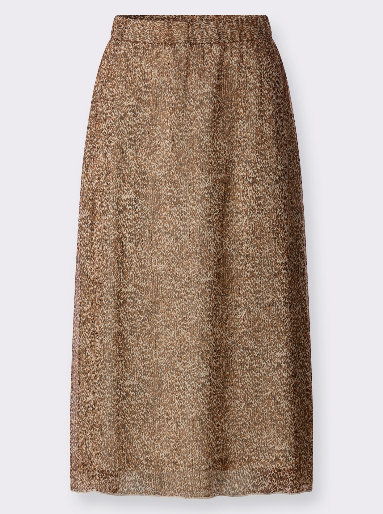 A-Linien-Rock in Schlupfform - cognac-schwarz-bedruckt