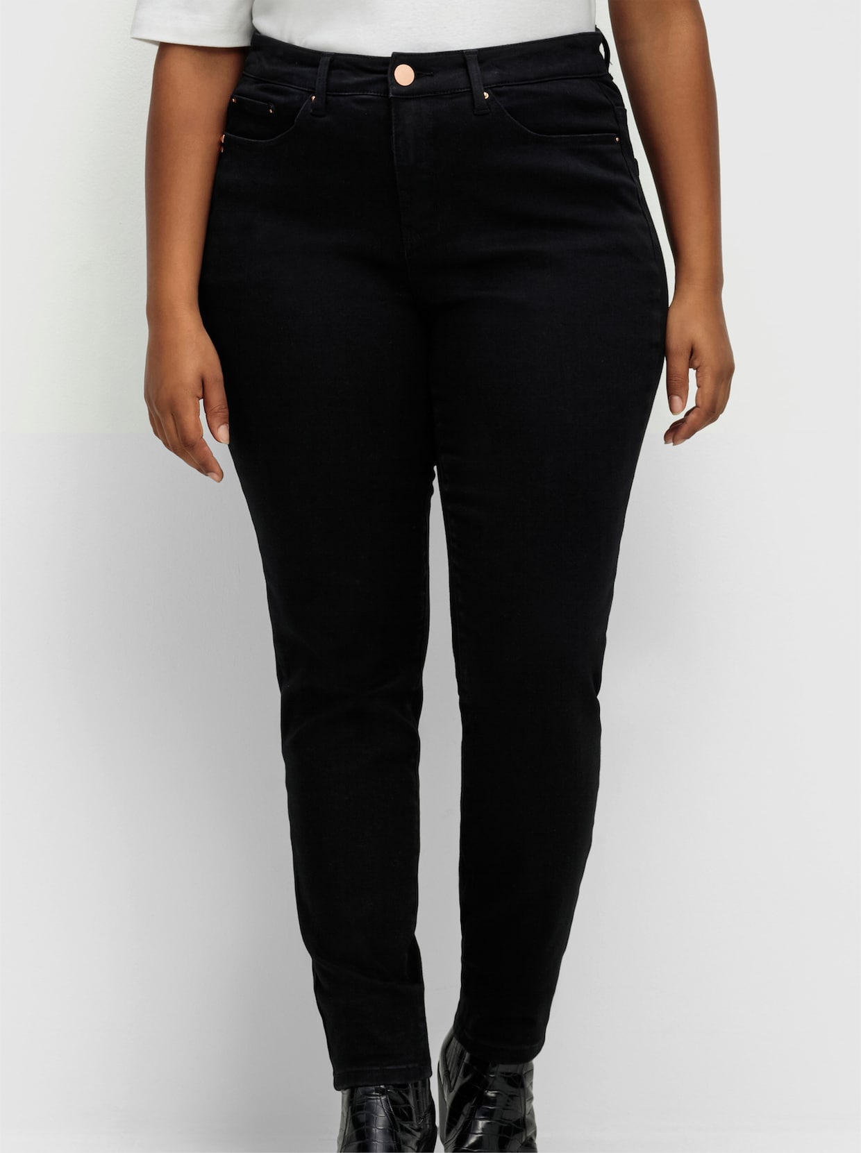 Sheego Skinny Jeans - black-denim