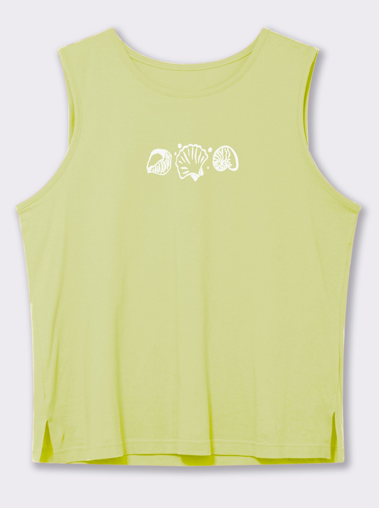 Shirttop mit Seitenschlitzen - pistazie