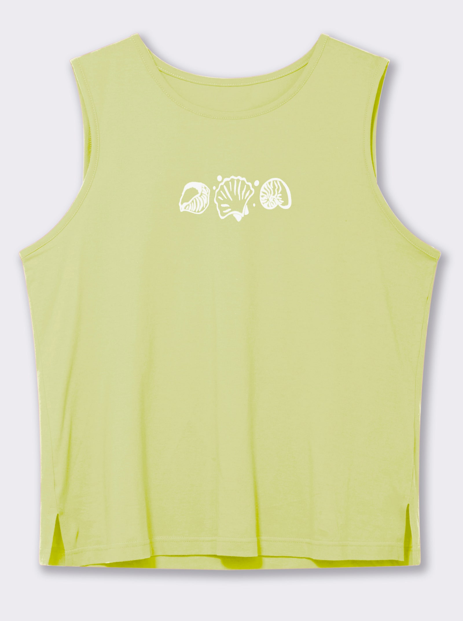 Shirttop mit Seitenschlitzen - pistazie