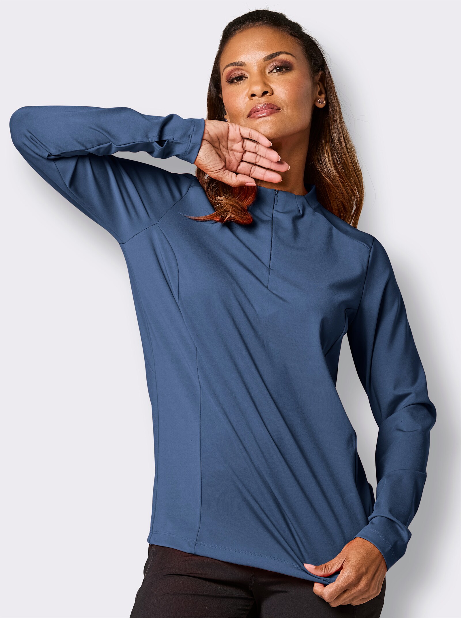 Catamaran Sports Funktionsshirt mit Daumenloch - jeansblau