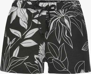 LASCANA Short de nuit - noir à fleurs