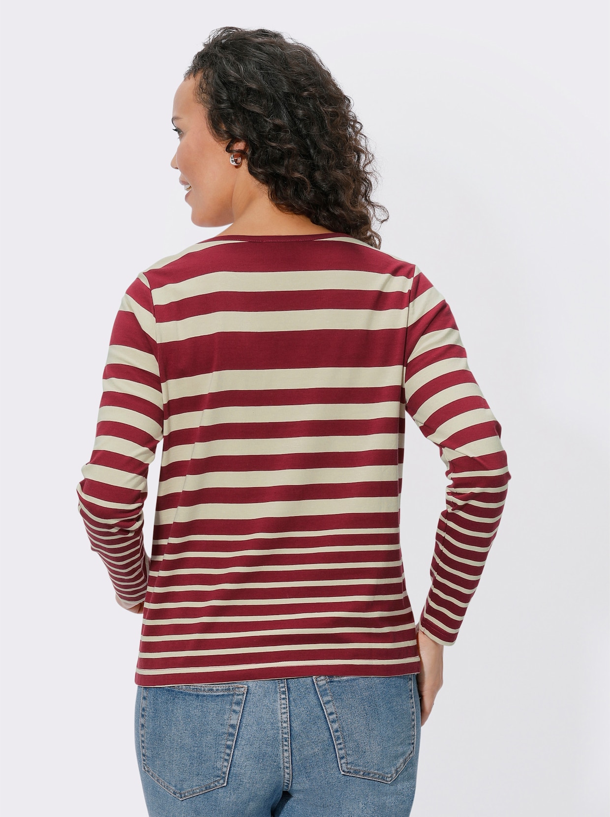 Ringelshirt - kirsche-sand-geringelt