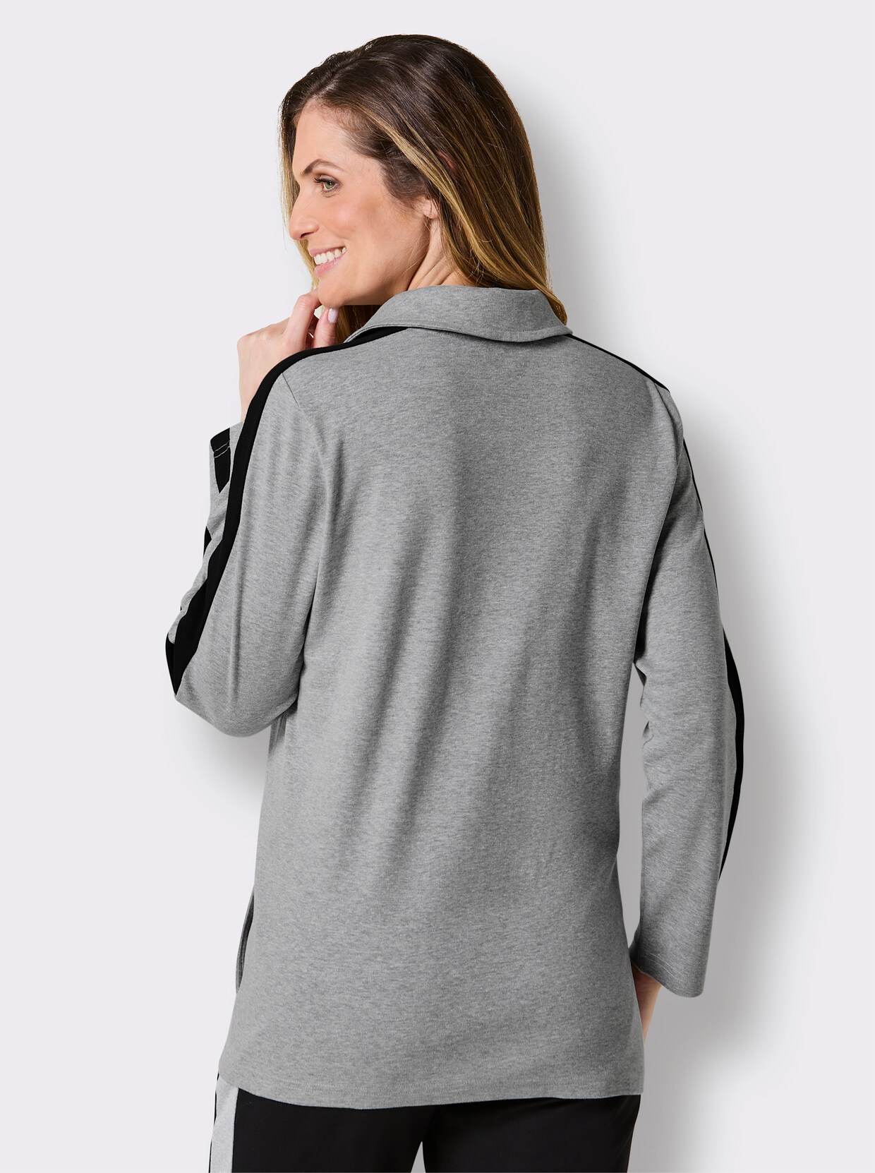 feel good Jacke - grau-meliert-schwarz