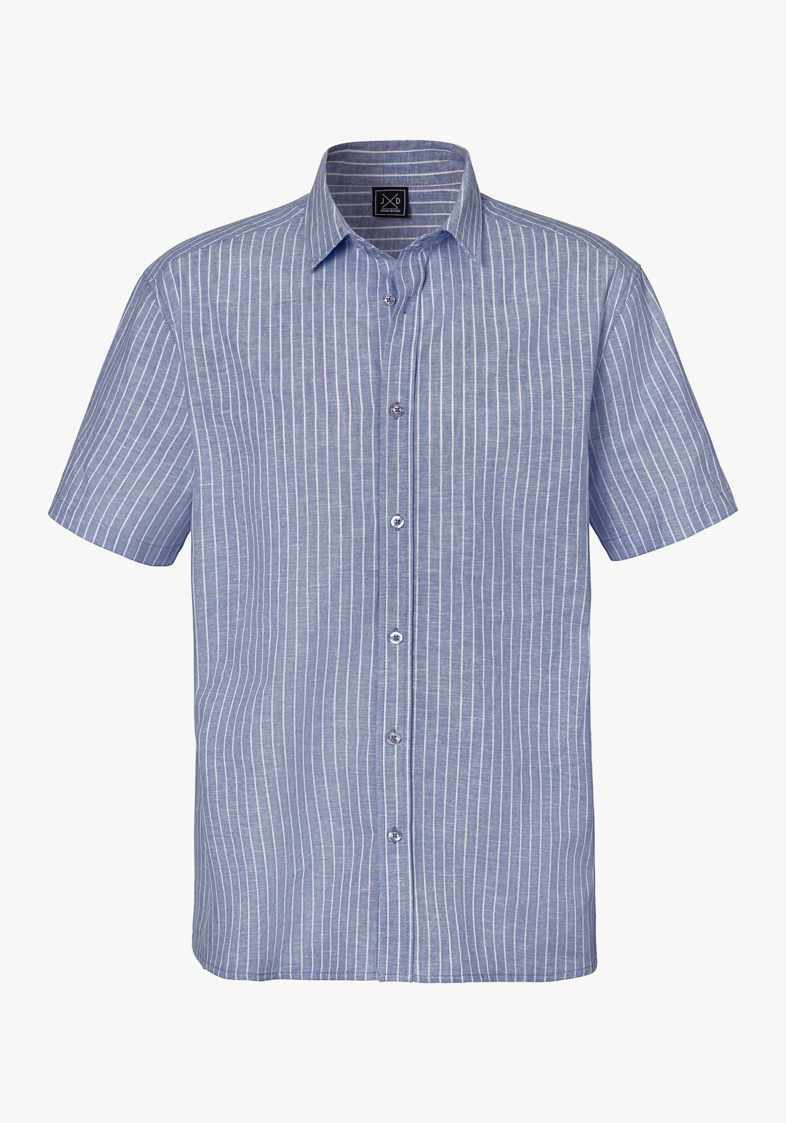 John Devin Kurzarmhemd - blau-weiss-gestreift