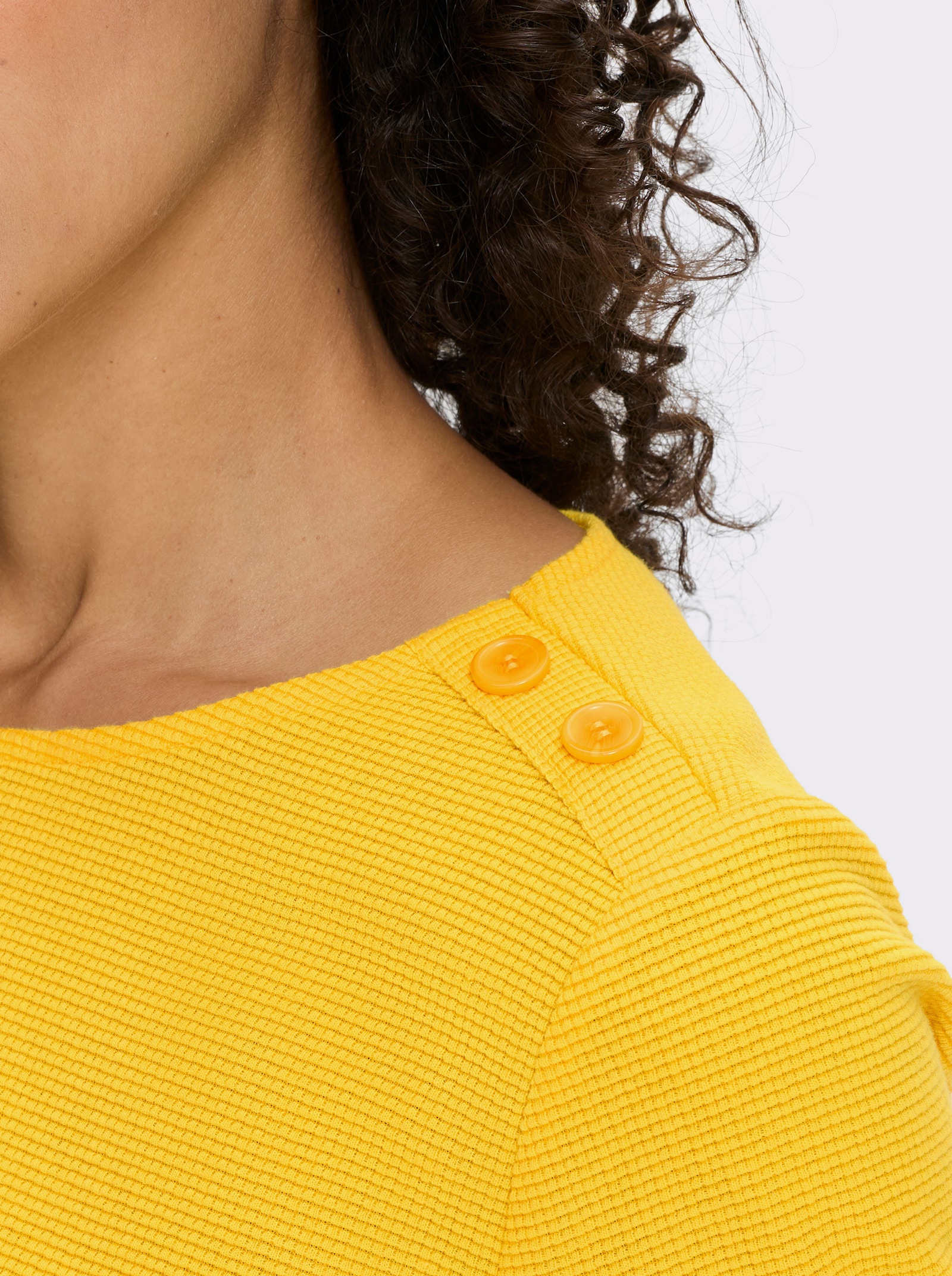 heine Kurzarmshirt aus Strukturware - sonnengelb