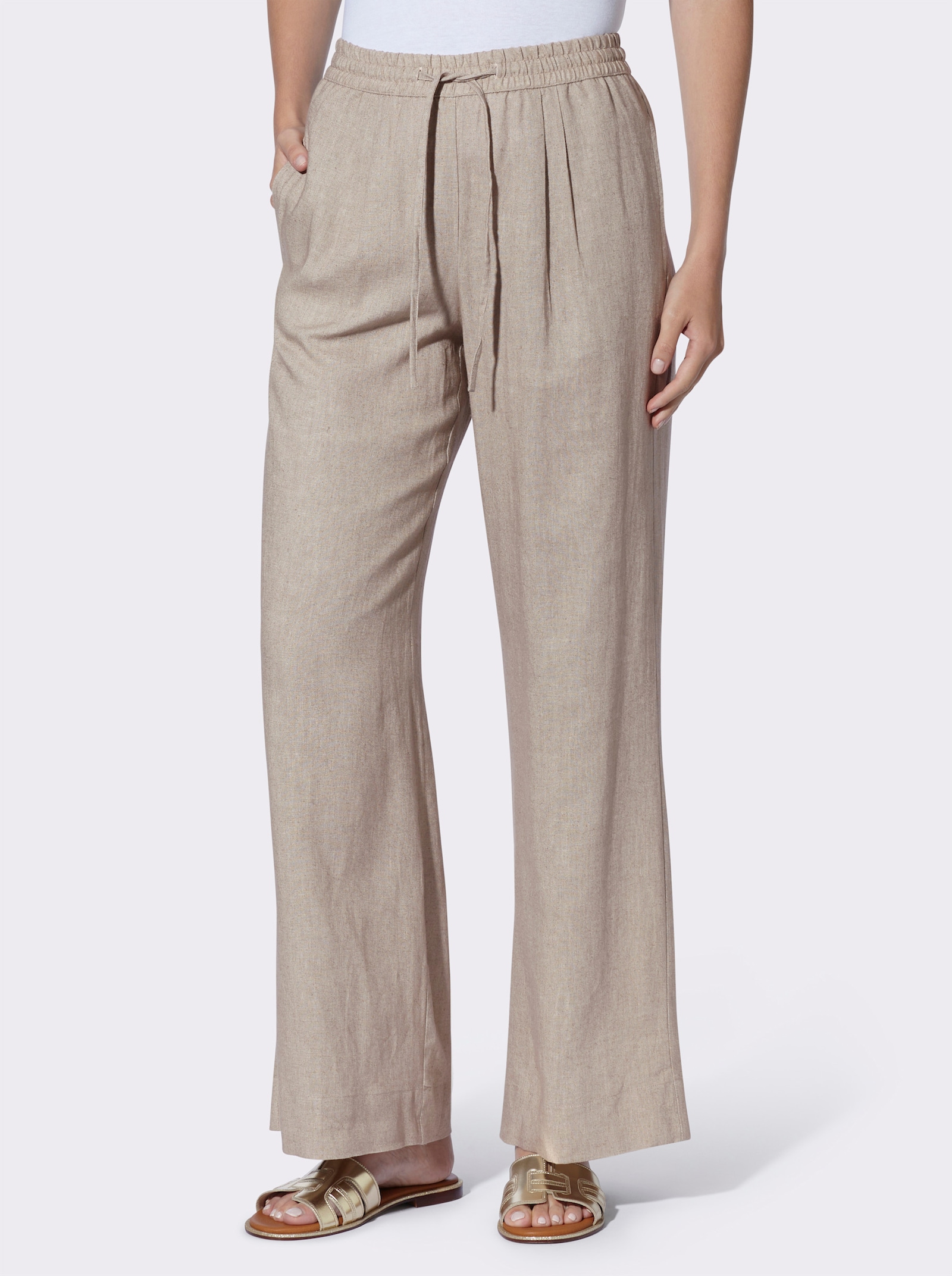 heine Hose mit Bundfalten - sesam