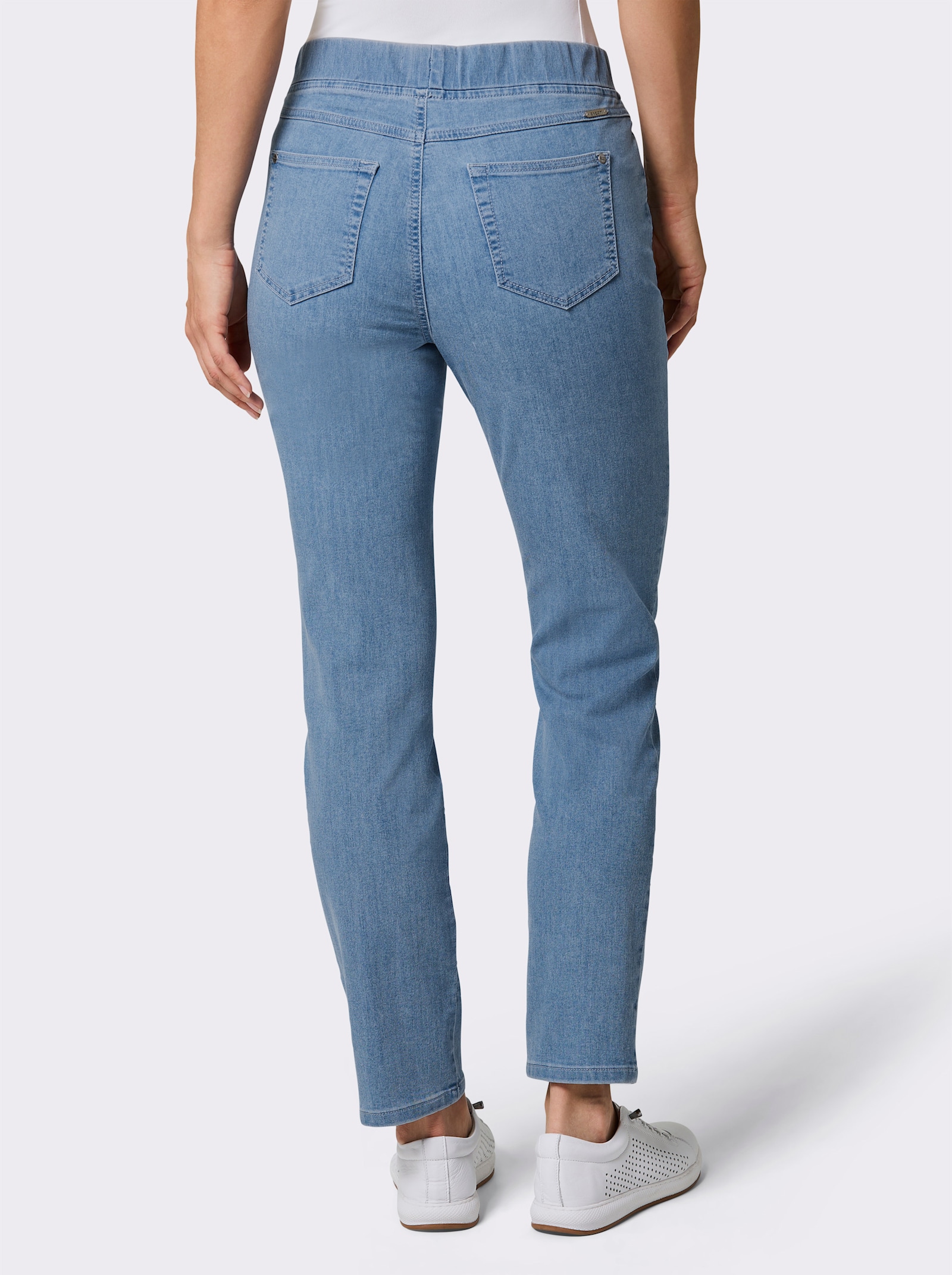 Ascari Schlupfjeans mit Dehnbund - blue-bleached