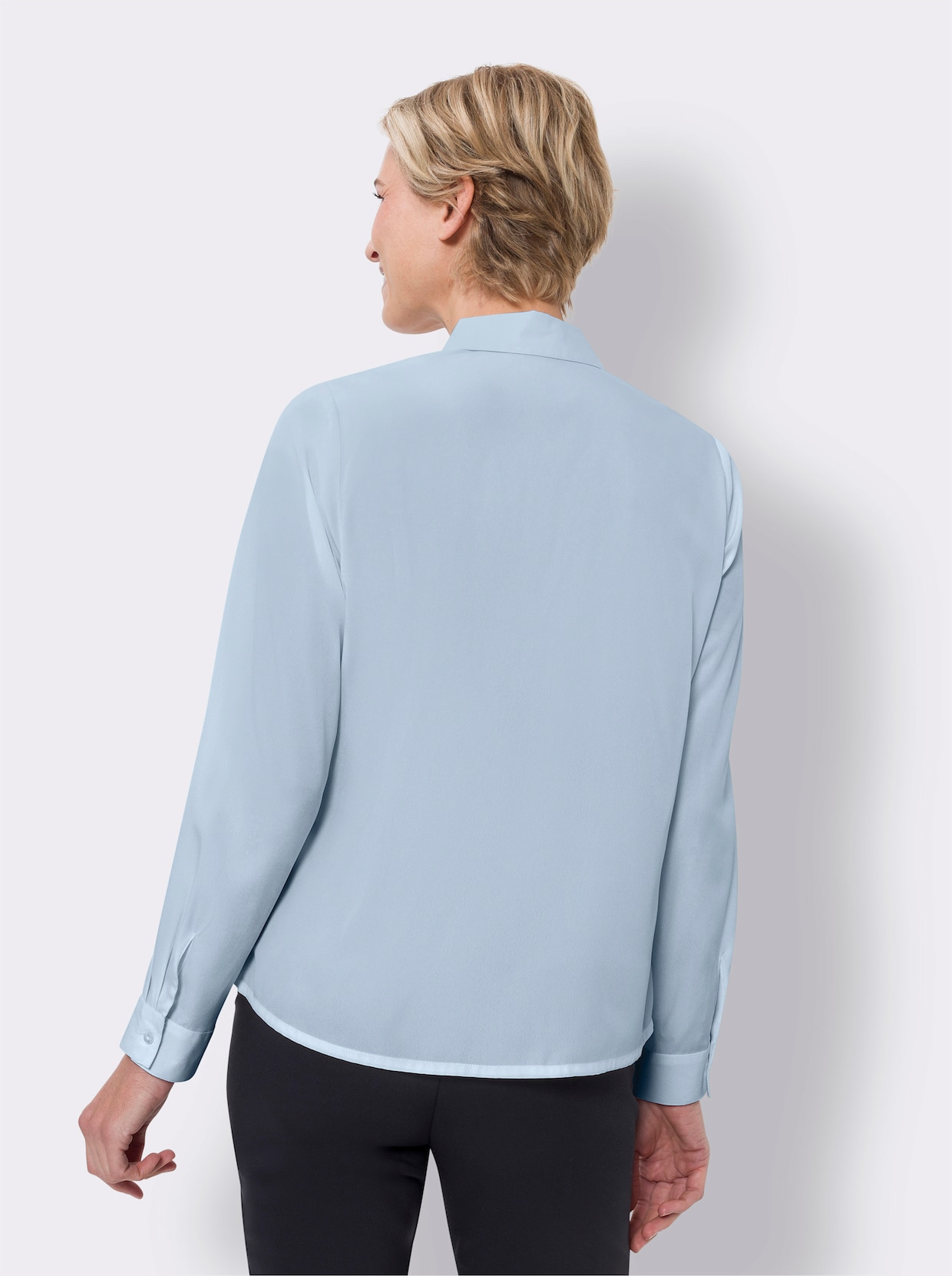 Langarm-Bluse - hellblau