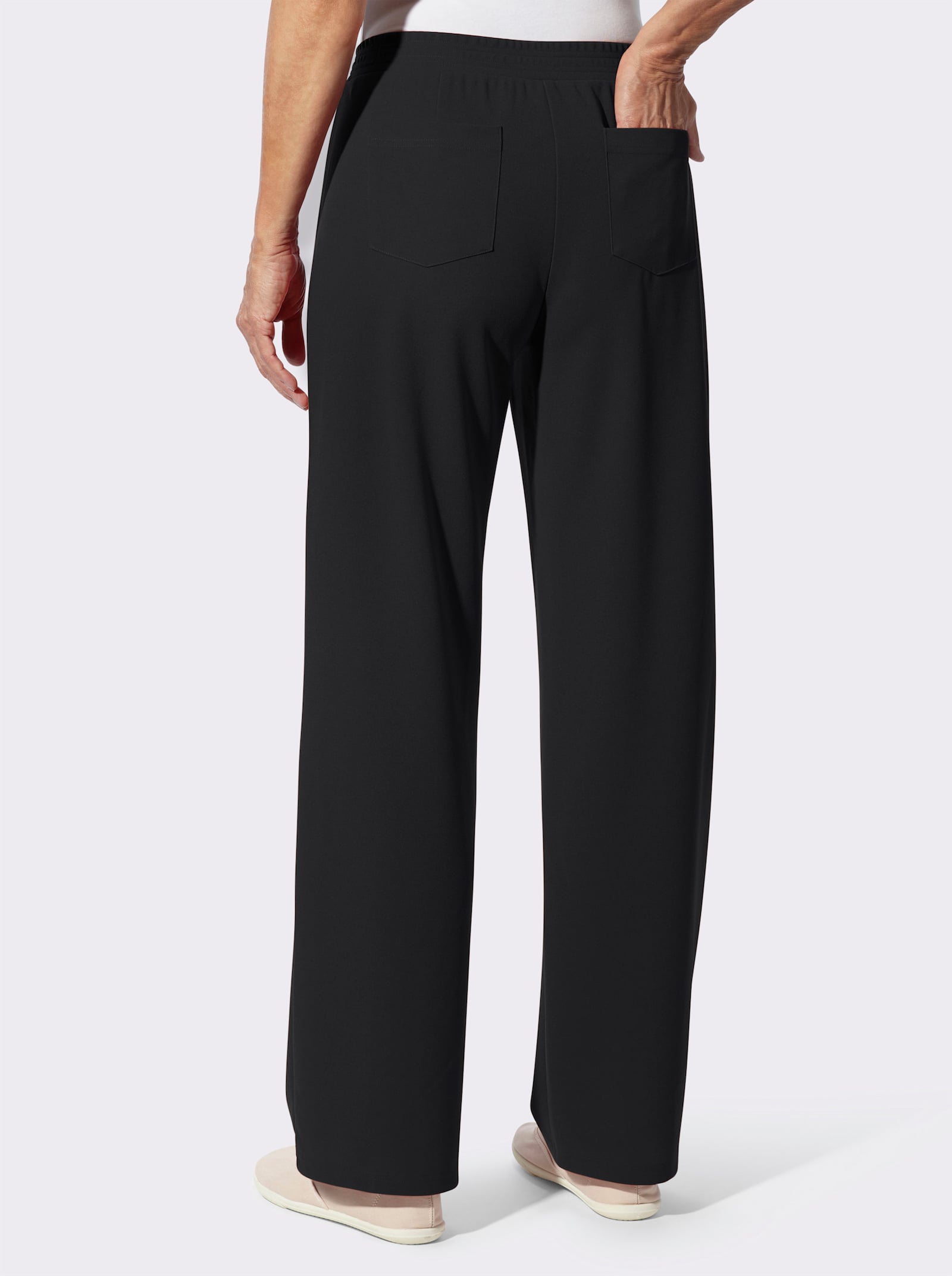 Schlupfhose in weiter Form - schwarz