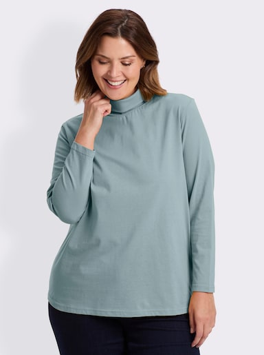 Rollkragenshirt mit langen Ärmeln - wintertürkis