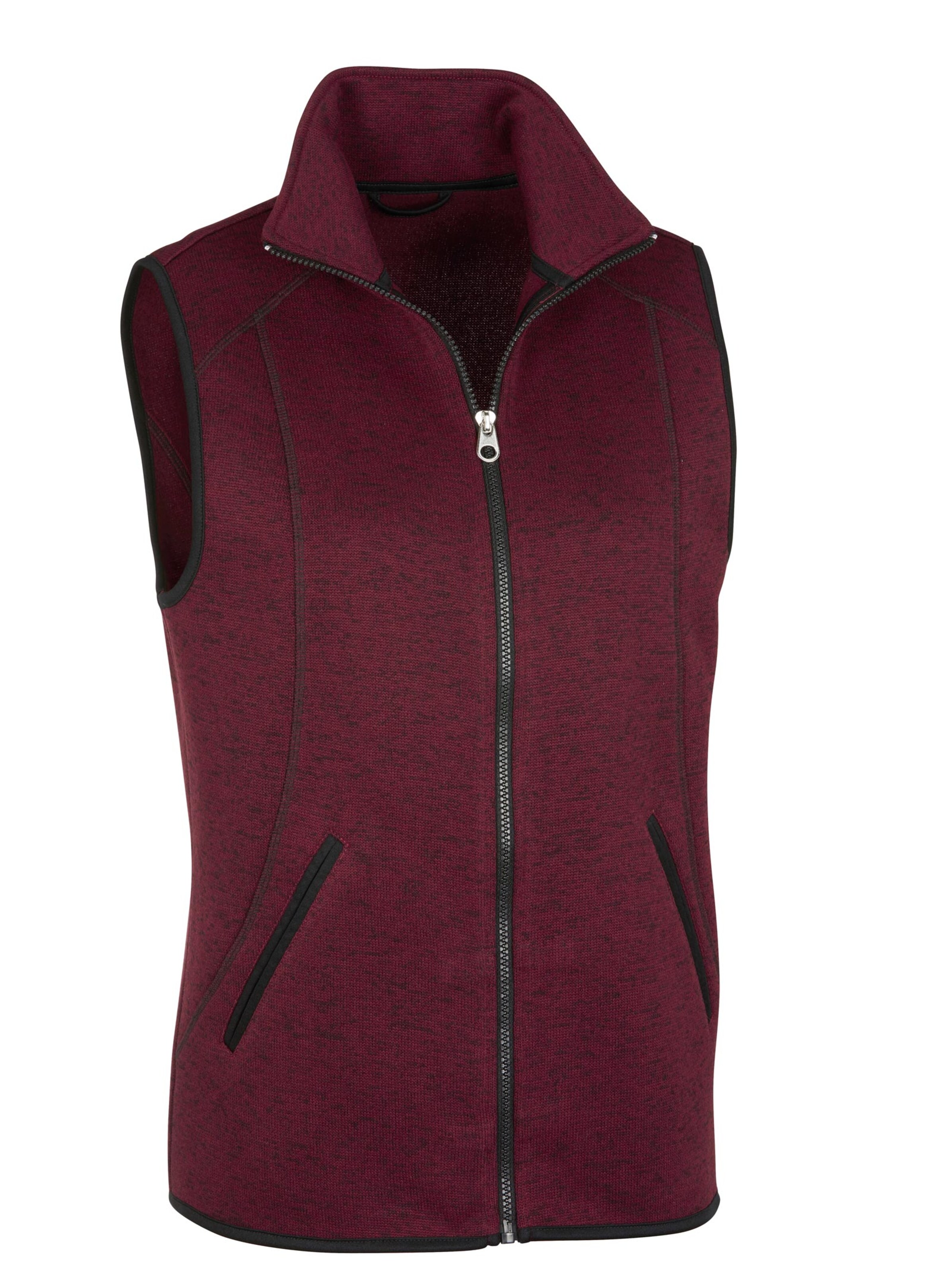 Fleece-Weste - bordeaux-meliert